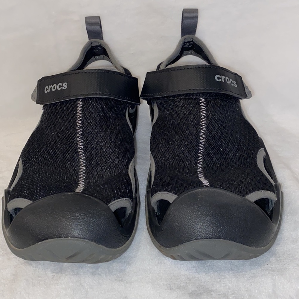 Crocs Men’s Black Swiftwater Mesh Deck Shoes Size M/8 Gem